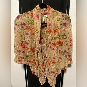 Silk coverup with flowers